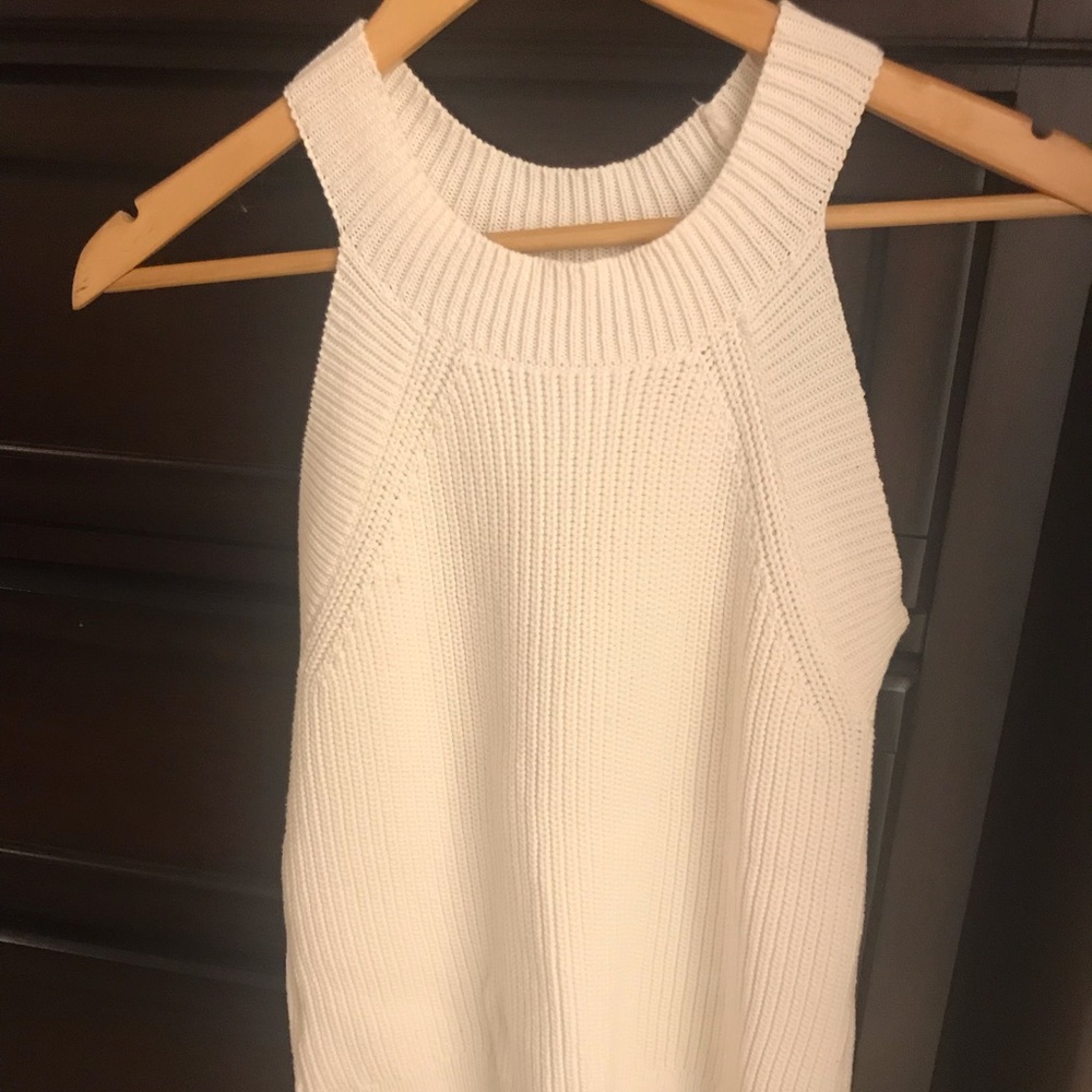 Loft White sleeveless light sweater